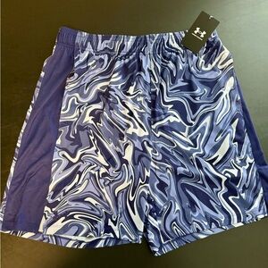 Under Armour Men’s Blue Paisley Athletic Shorts. Loose Fit. Large. NWT